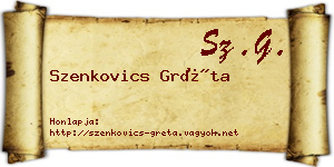 Szenkovics Gréta névjegykártya